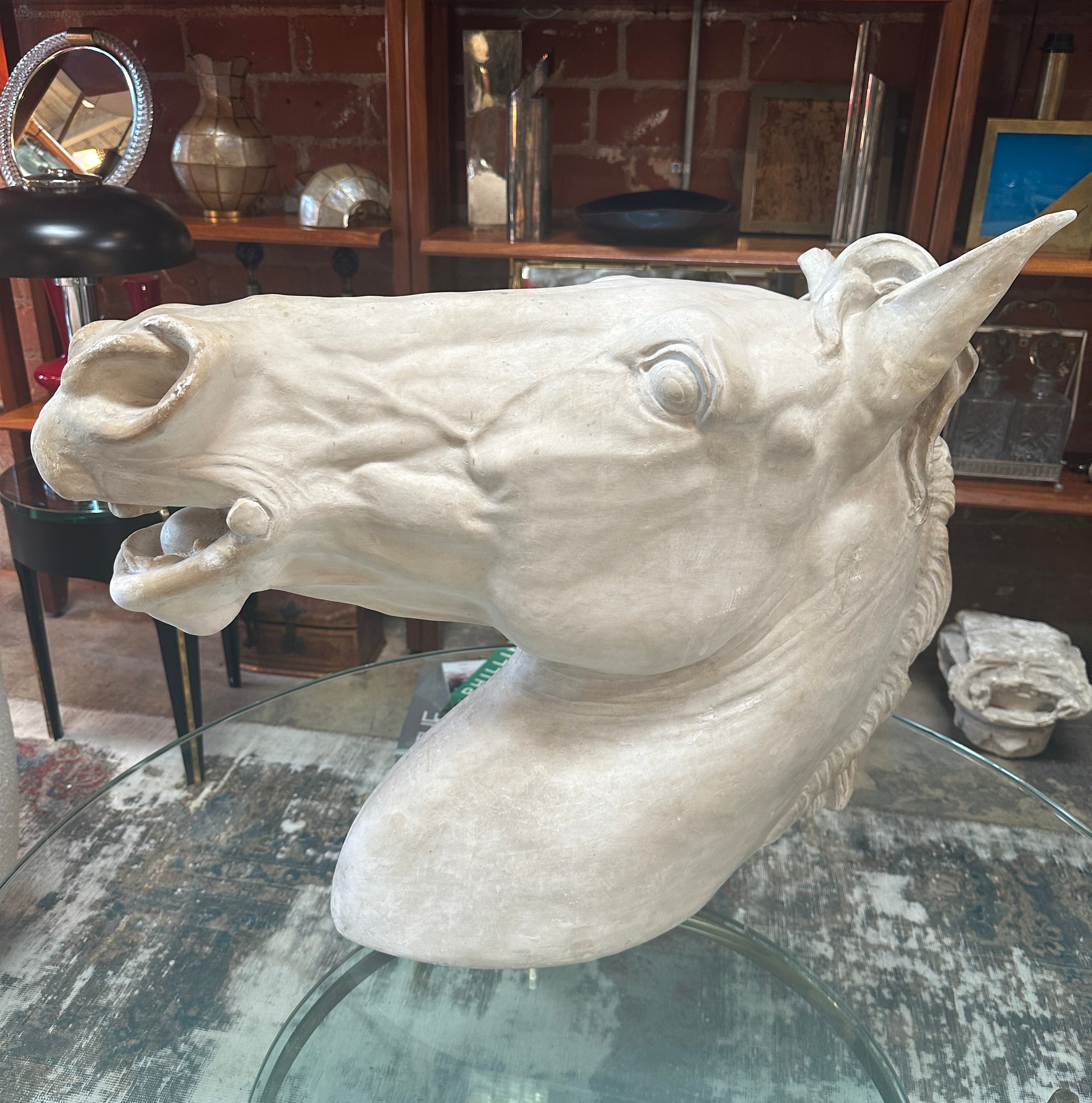 Equestrian Horse Head in plaster. Italy 80s