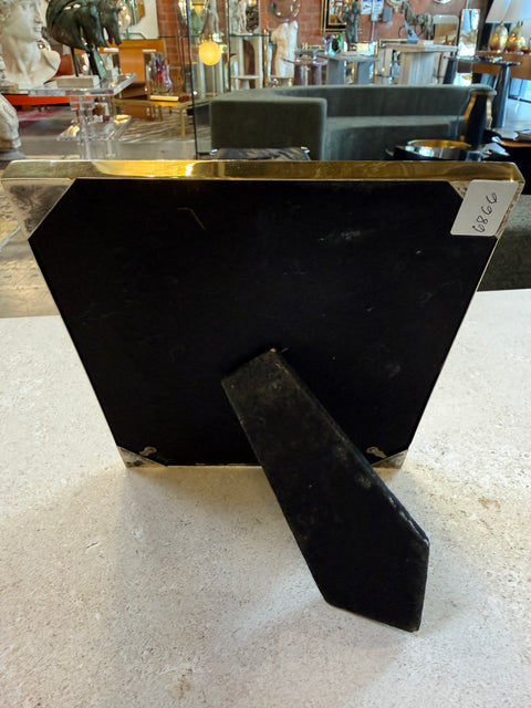 Italian Polished Brass Geometric Picture Frame, 1970s