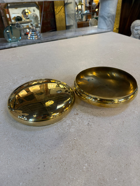 Italian Polished Brass Lidded Box, 1970s