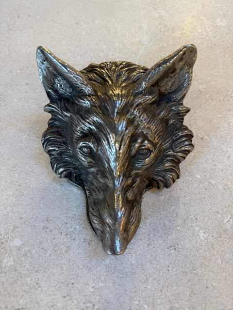 Vintage Silver-Tone Fox Head Paper Clip, Desk Accessory