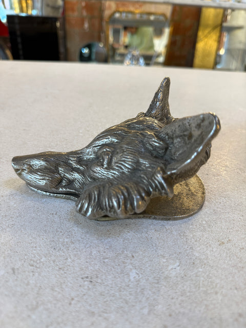 Vintage Silver-Tone Fox Head Paper Clip, Desk Accessory