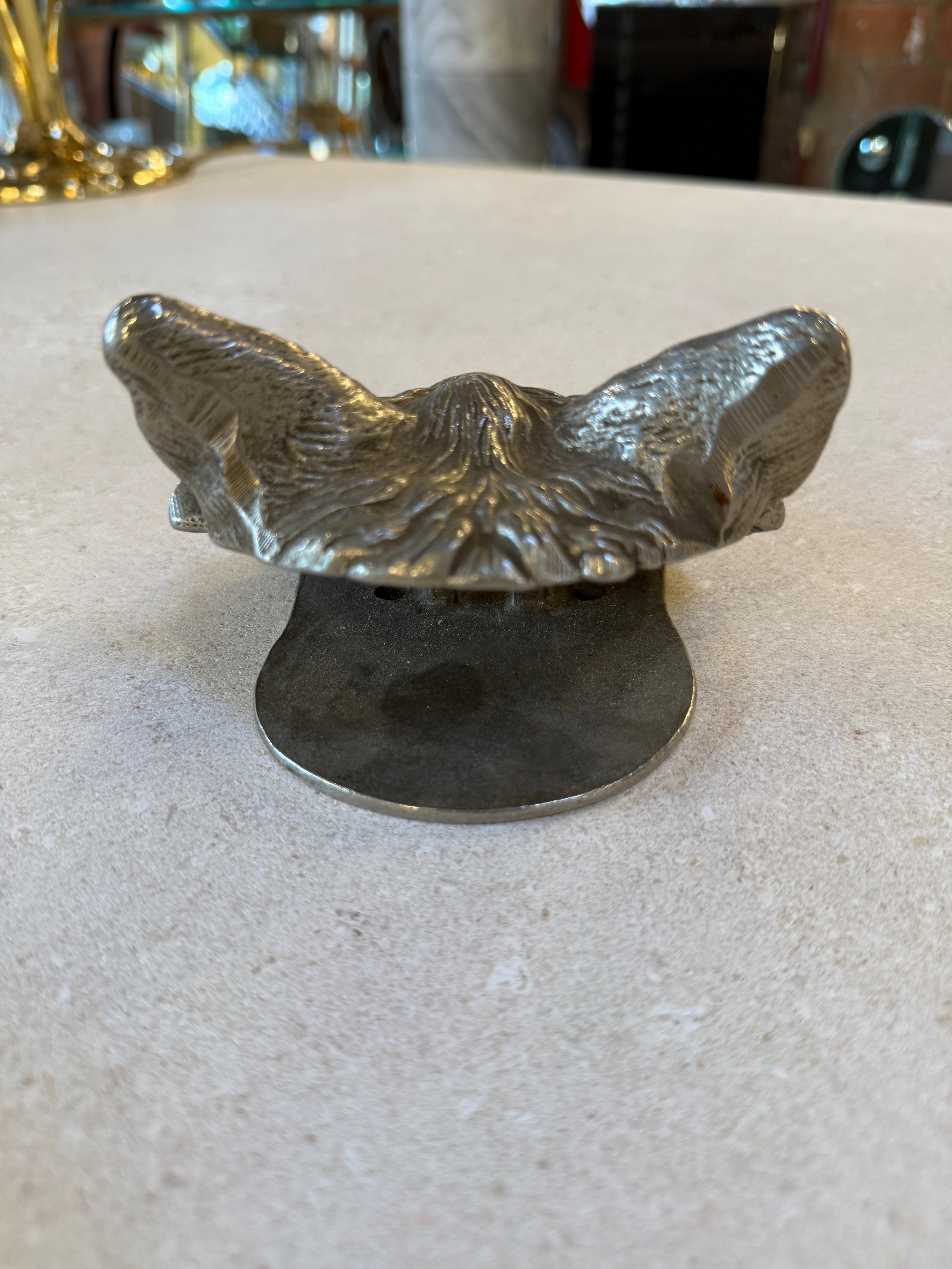 Vintage Silver-Tone Fox Head Paper Clip, Desk Accessory