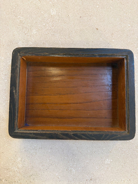 Italian Mid-Century Wood and Mirrored Box with Brass Knob, 1960s