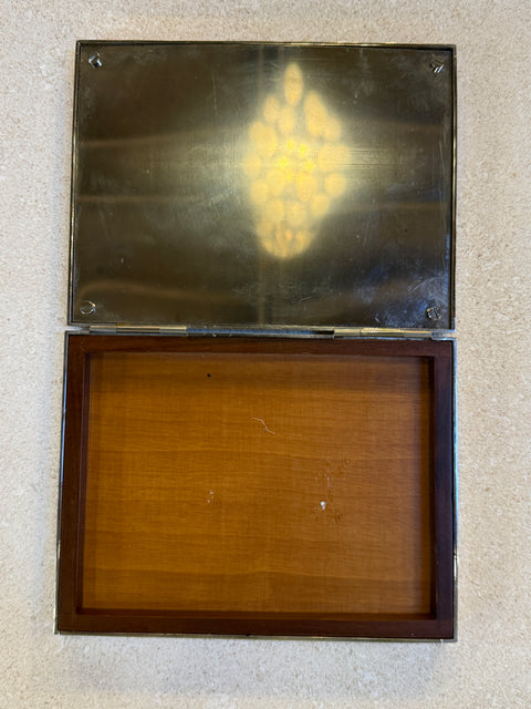 Brass and Glass Humidor Box with Wood Interior, 1970s