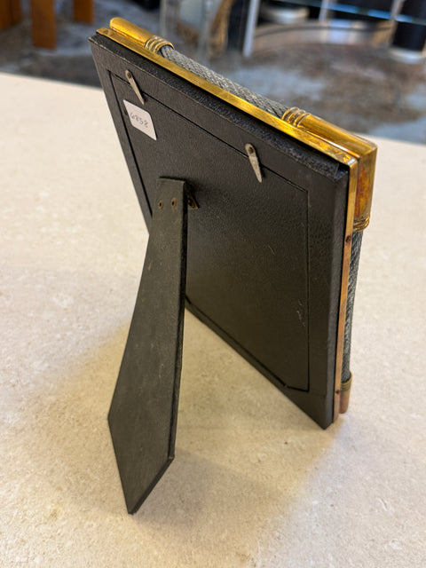 Vintage Italian Brass Photo Frame with Steel Cable Detail, 1970s