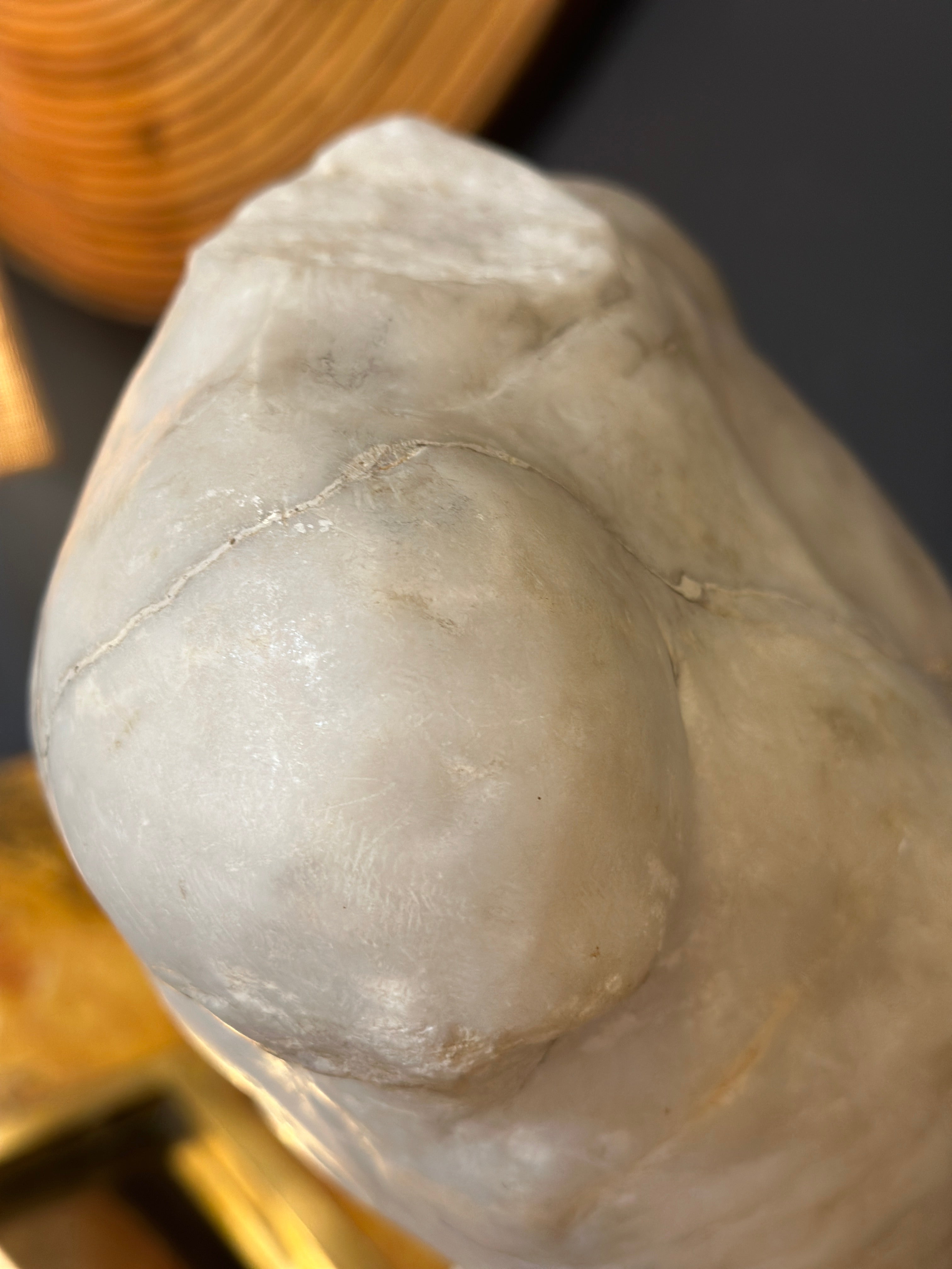 Manly Roman Torso in Carrara marble. Italy 19th