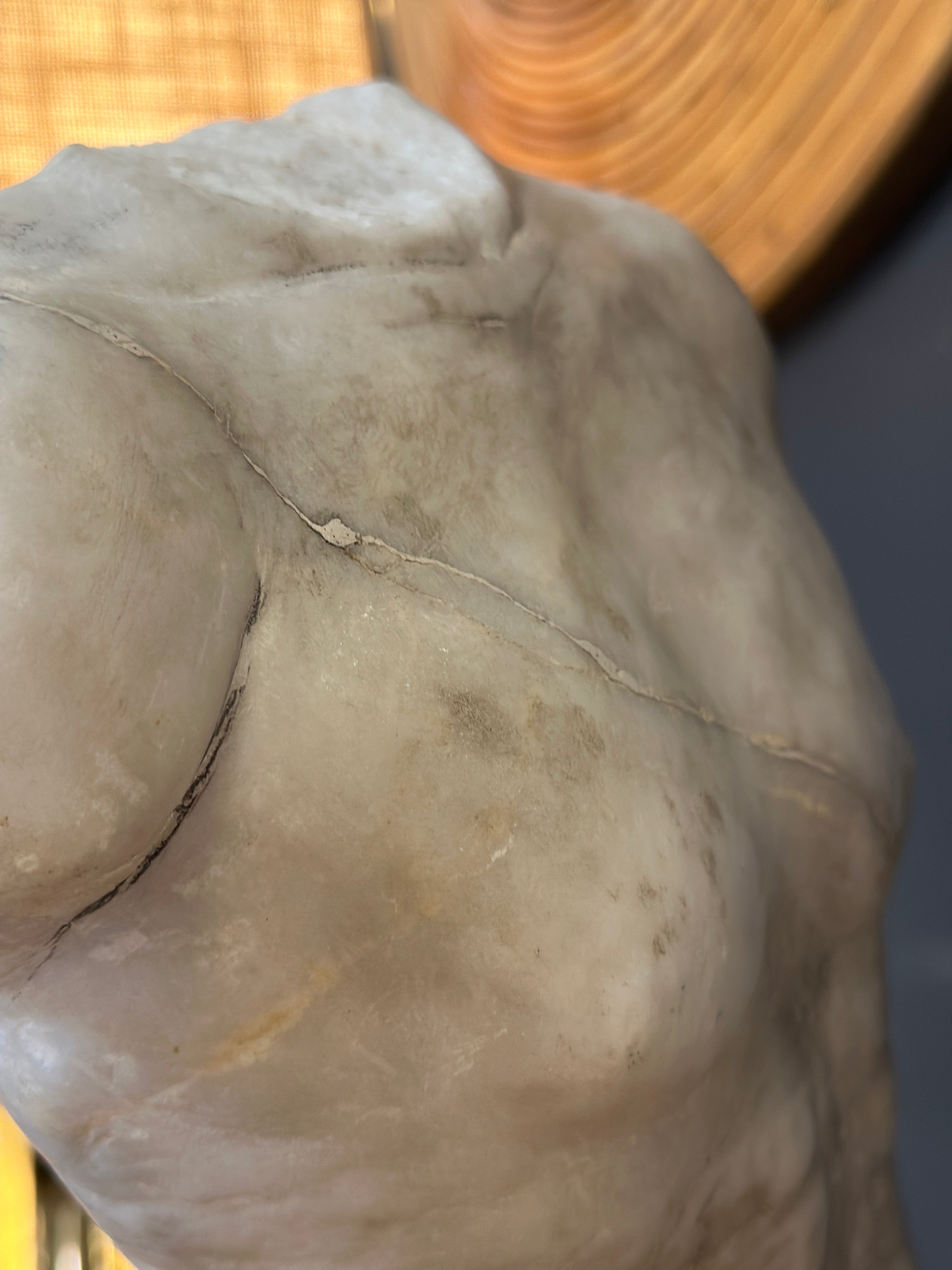 Manly Roman Torso in Carrara marble. Italy 19th