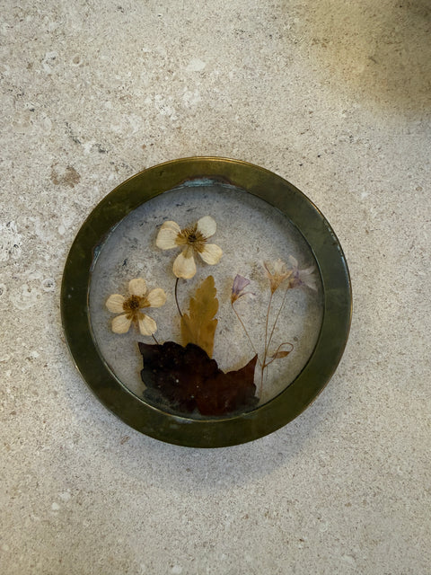 Decorative Brass Bowl With Floral Lid