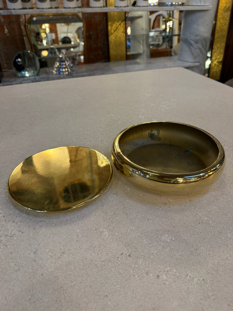 Brass Lidded Box, Mid-Century Modern