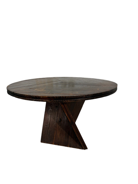 Mid Century  Italian Round Wood Dining Table, 1970s By Edoardo Landi