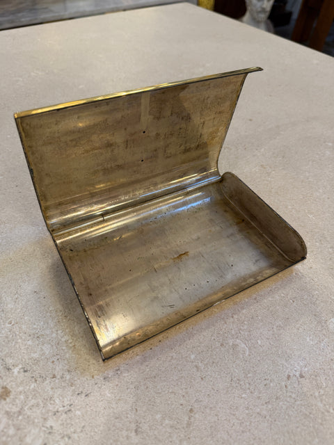 Vintage Italian Brass Hinged Box with Curved Cover, 1970s
