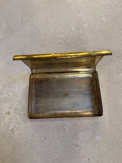 Vintage Italian Brass Hinged Box with Curved Cover, 1970s