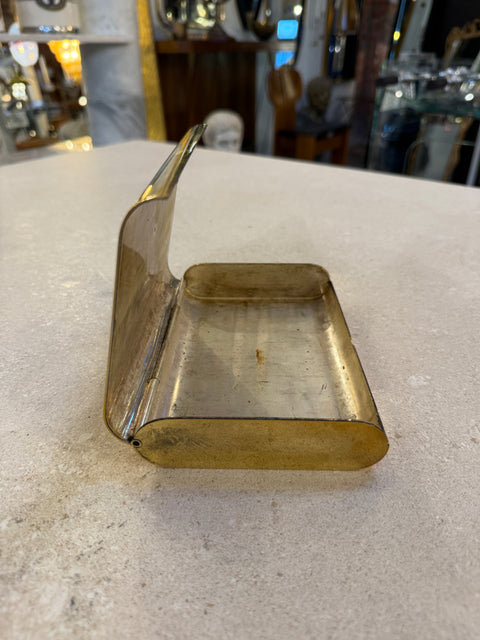 Vintage Italian Brass Hinged Box with Curved Cover, 1970s