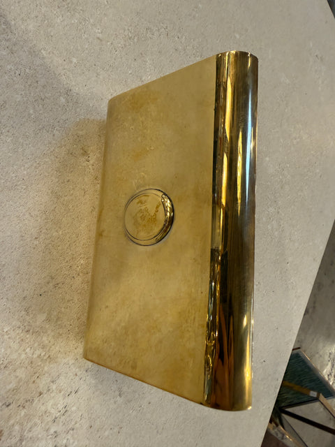 Vintage Italian Brass Hinged Box with Curved Cover, 1970s