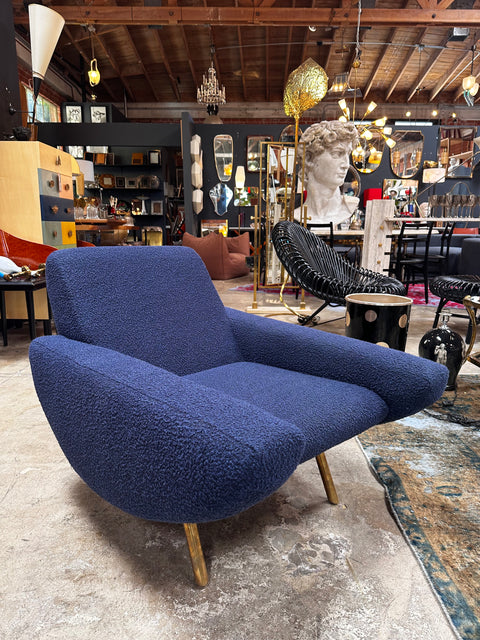 Pair of 2 Mid Century Italian Armchairs In Style of Zanuso 1960