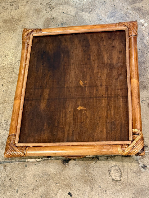 Bamboo Tray, Italy 70s, with burgundy top