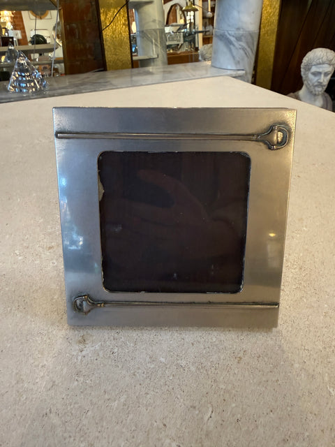 Gucci Silver-Plated Picture Frame with Equestrian Bar Motifs, Italy, 1970s