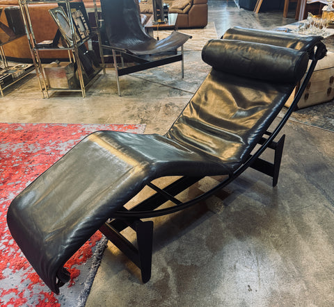 Le Corbusier, Jeanneret, Charlotte Perriand LC4 Noire Chaise Lounge by Cassina