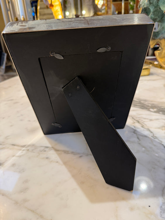 Italian Silvered Metal and Pony Hair Photo Frame, 1970s