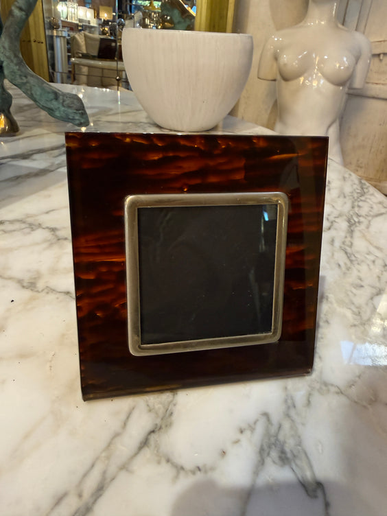 Vintage Tortoiseshell Lucite Photo Frame