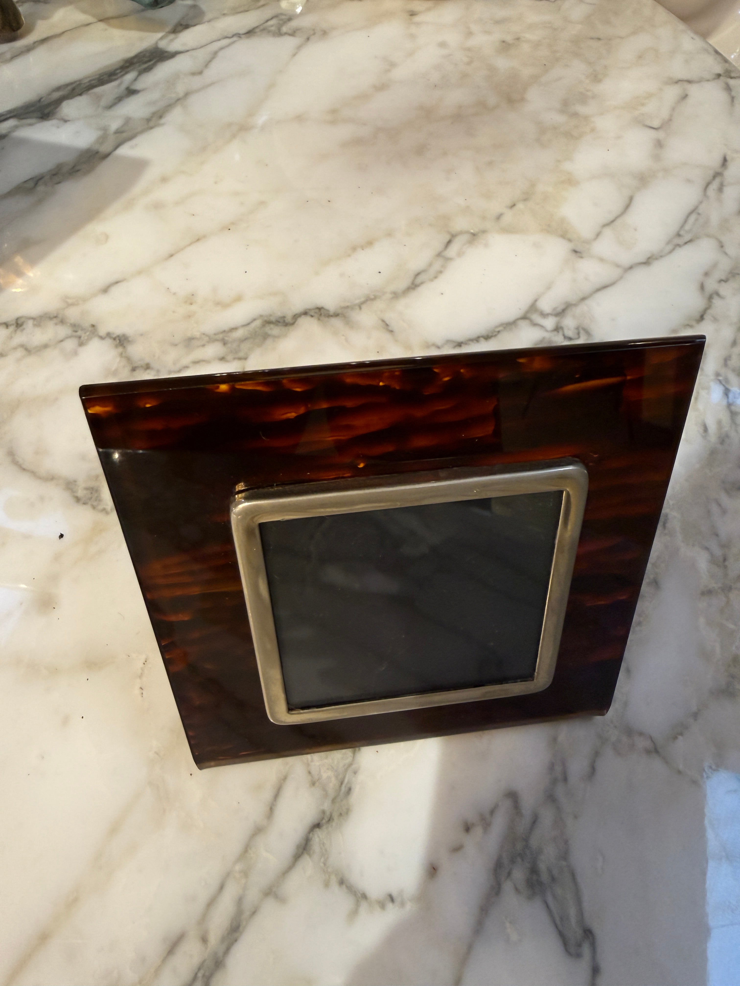 Vintage Tortoiseshell Lucite Photo Frame