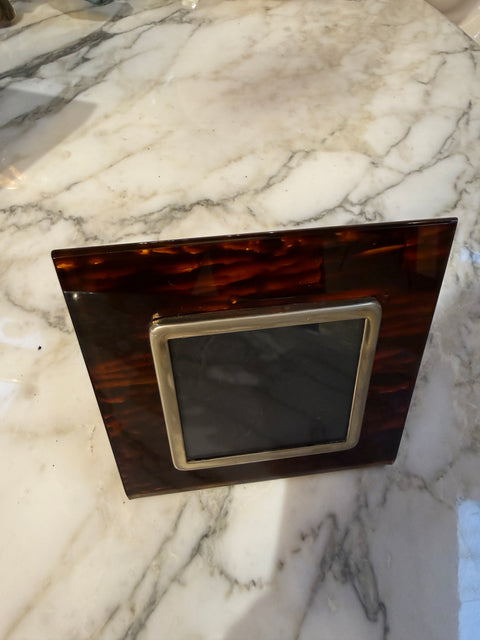Vintage Tortoiseshell Lucite Photo Frame