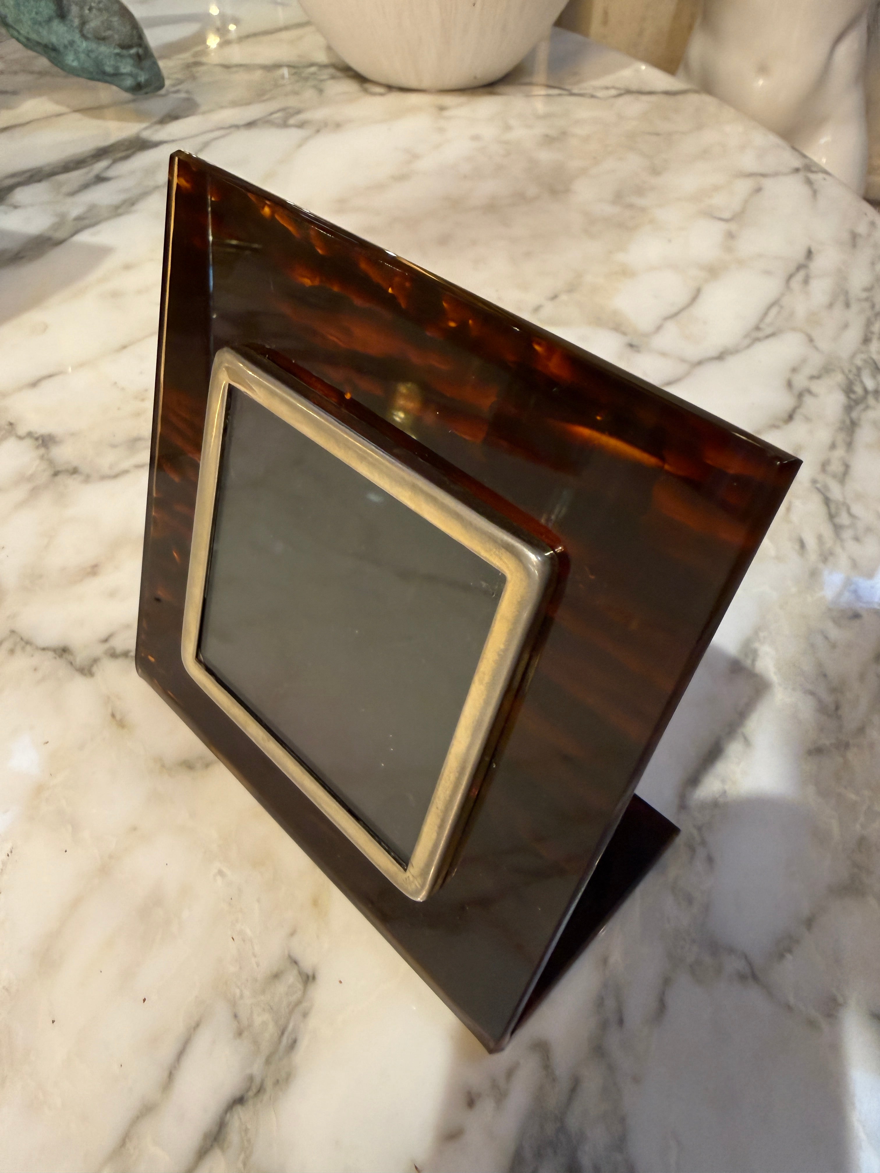 Vintage Tortoiseshell Lucite Photo Frame
