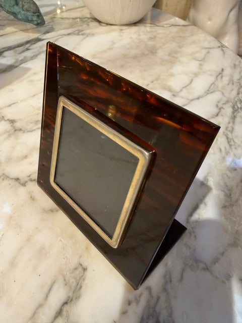 Vintage Tortoiseshell Lucite Photo Frame