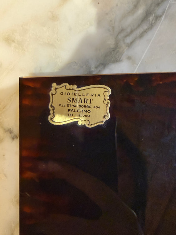 Vintage Tortoiseshell Lucite Photo Frame