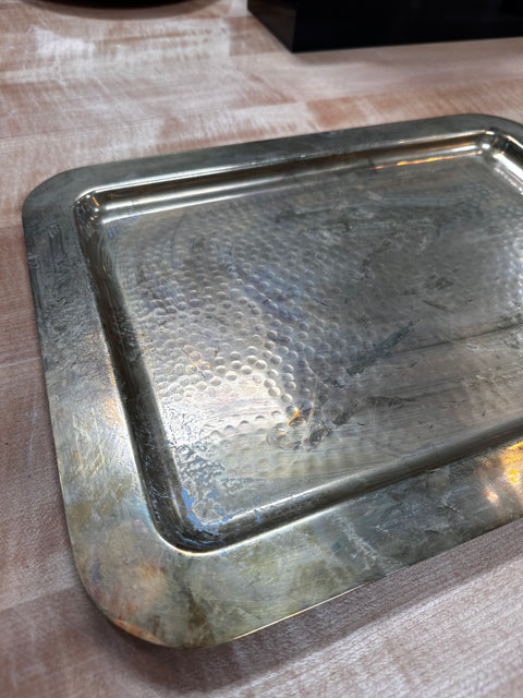 Vintage Italian Decorative Rectangular Brass Tray 1960s