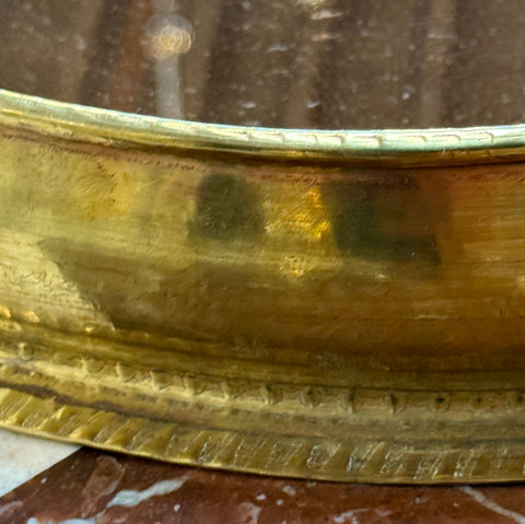 Italian Oval Brass Tray with mirror, Italy 70s