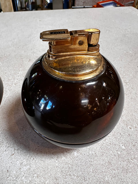 Set of 2 Vintage Italian Lighter and Ashtray 1980s