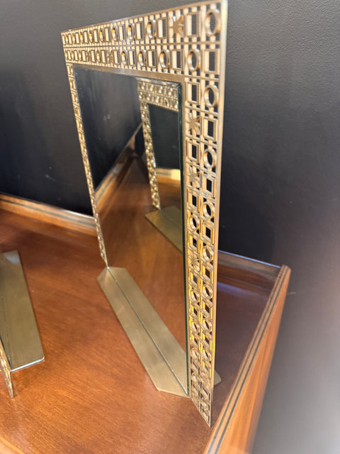 Pair of Midcentury Brass Mirrors 1970s