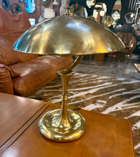 Oscar Torlasco table lamp in full brass, Italy 50s