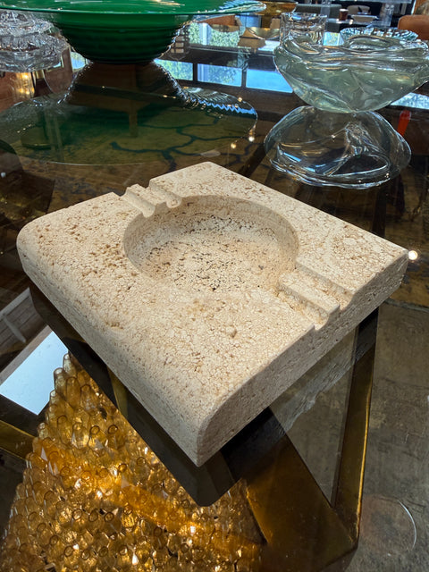 Fratelli Mannelli Italian Travertine Square Ashtray