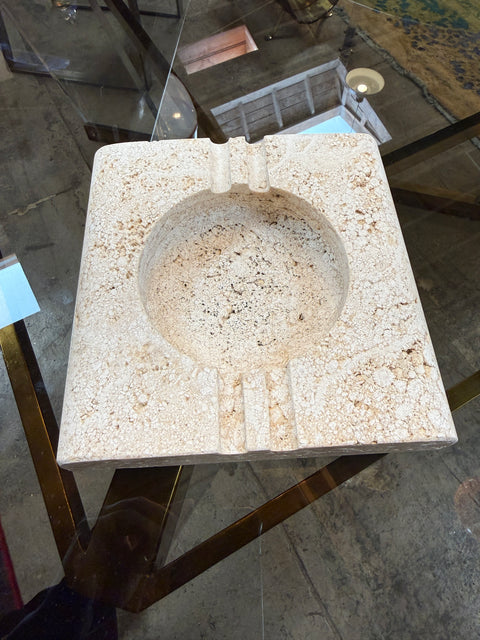 Fratelli Mannelli Italian Travertine Square Ashtray