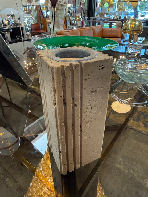 Fratelli Mannelli Italian Travertine Sculptural Vase