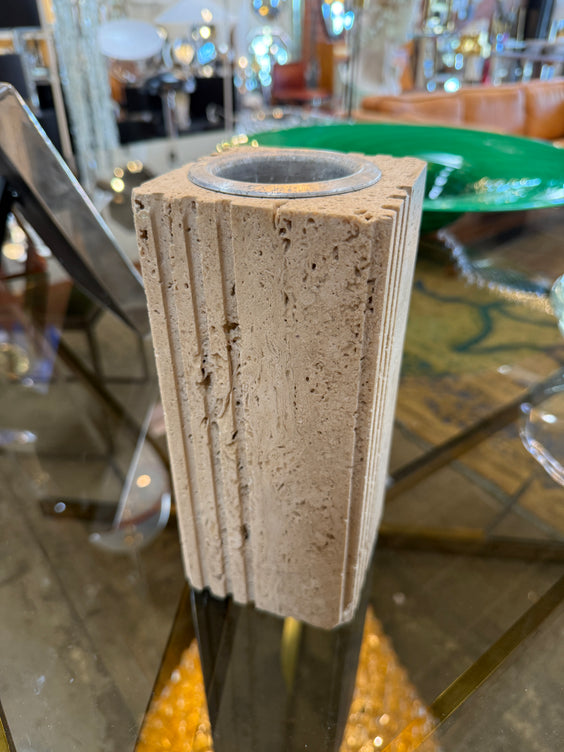 Fratelli Mannelli Italian Travertine Sculptural Vase