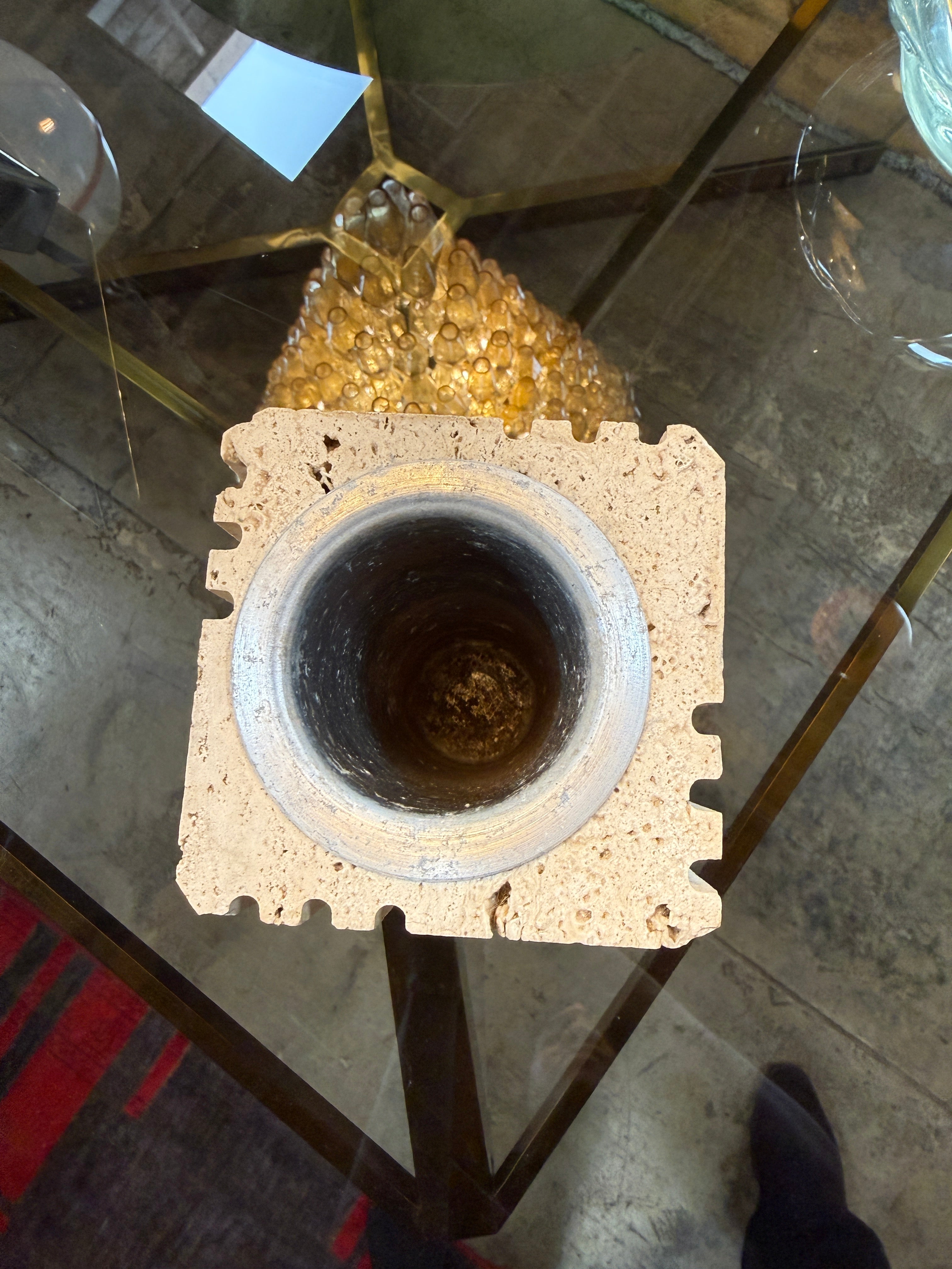 Fratelli Mannelli Italian Travertine Sculptural Vase