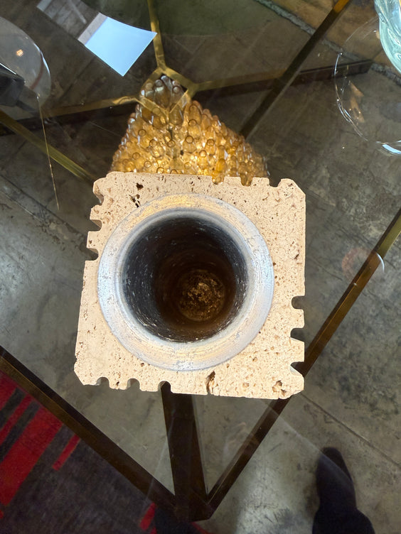 Fratelli Mannelli Italian Travertine Sculptural Vase