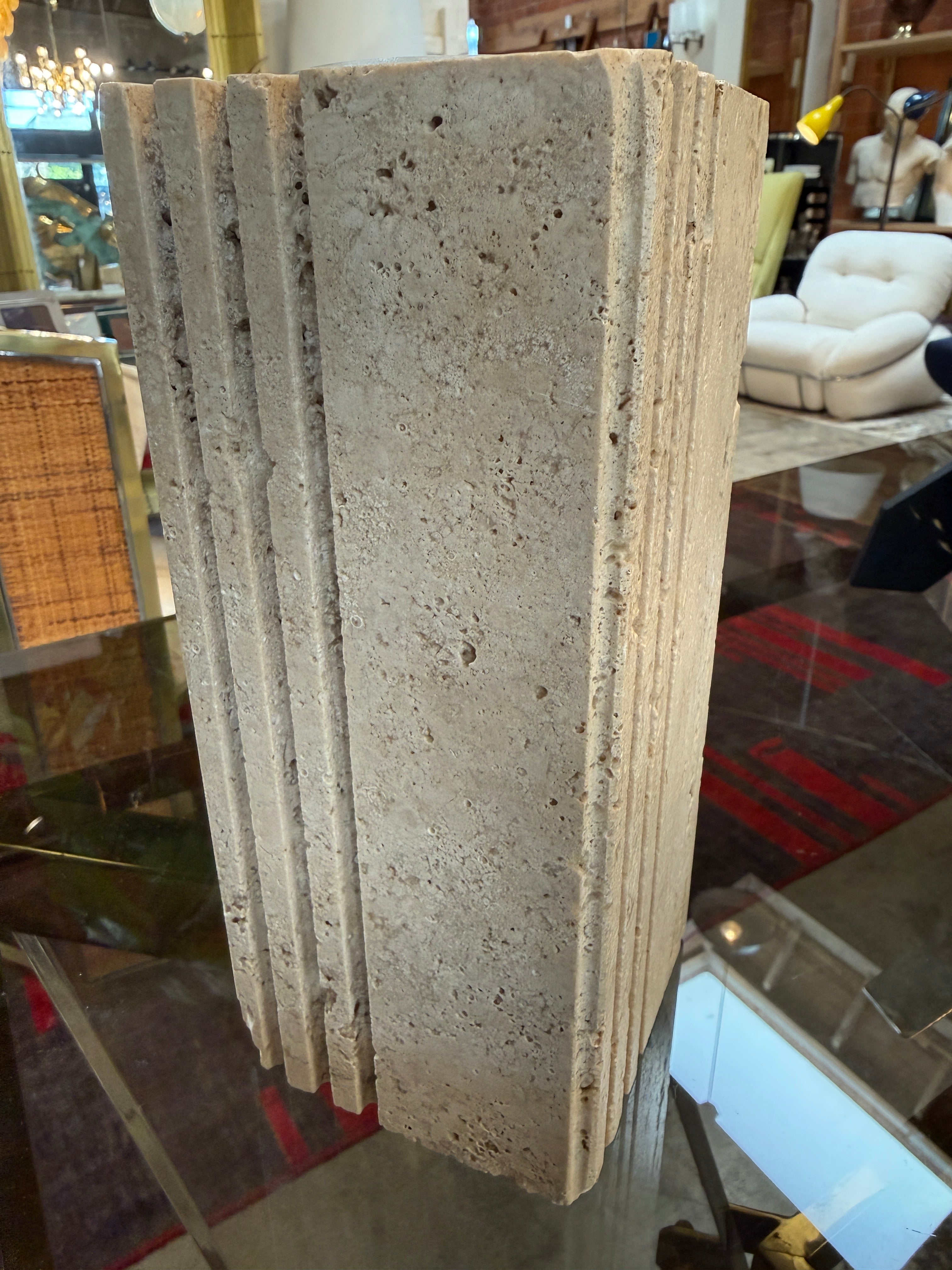 Fratelli Mannelli Italian Travertine Sculptural Vase