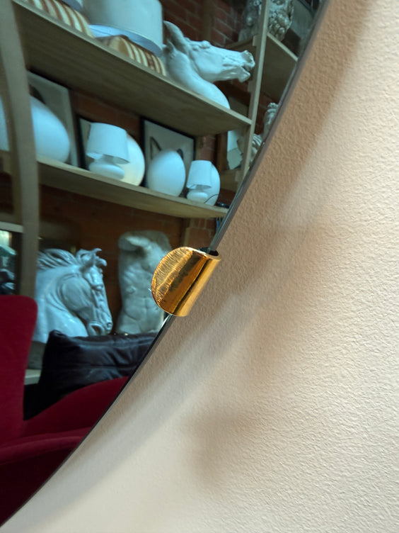 Italian Blue Concave Wall Mirror, 1970s