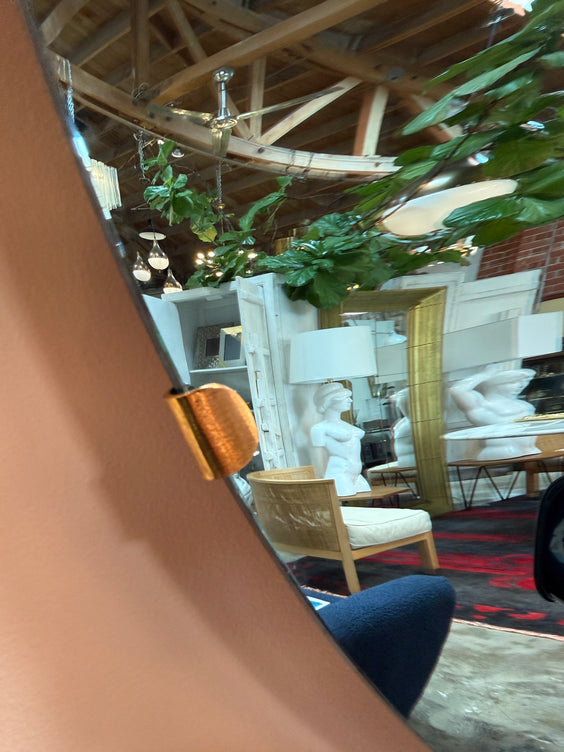 Italian Blue Concave Wall Mirror, 1970s