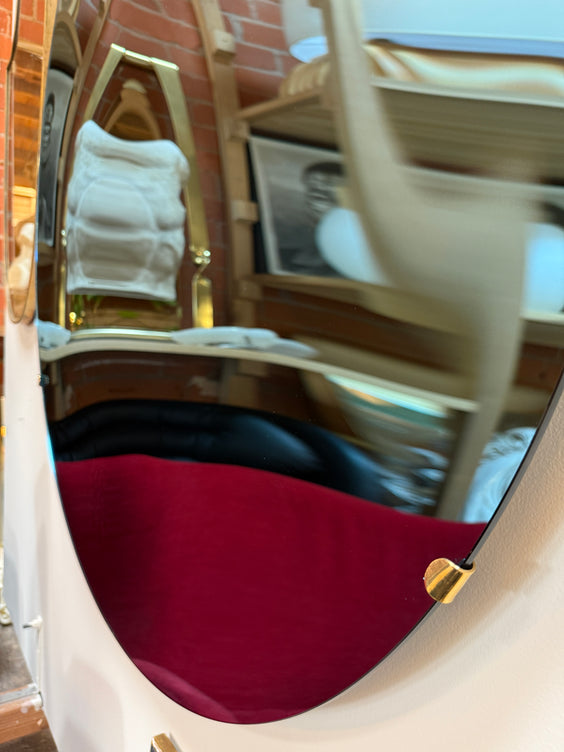 Italian Blue Concave Wall Mirror, 1970s