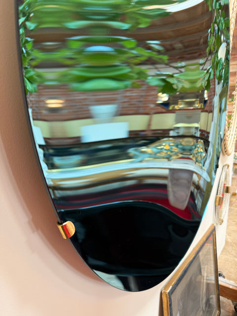 Italian Blue Concave Wall Mirror, 1970s