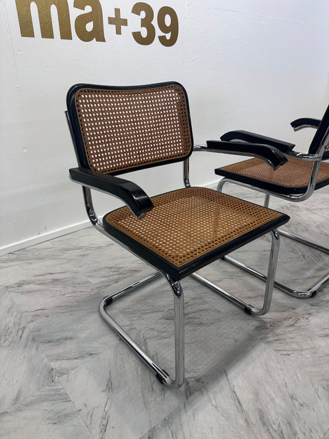 Pair of 4 Marcel Breuer B64 Design Cesca Chairs by Gavina, circa 1960