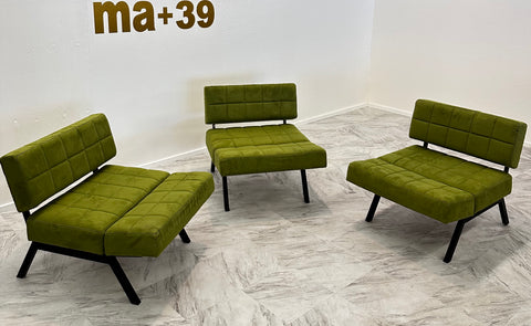 Set of 3  Italian of ‘Panchetto’ Reclining Chairs by Rito Valla for IPE, Italy 1960s