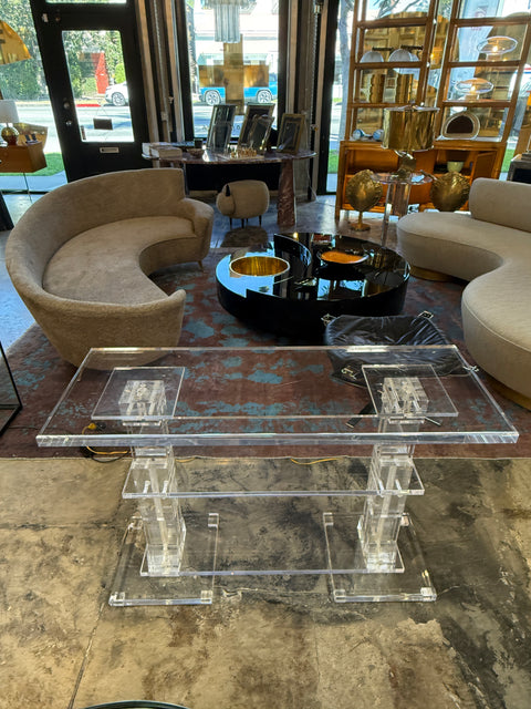 Vintage Italian Acrylic Console Table, 1970s