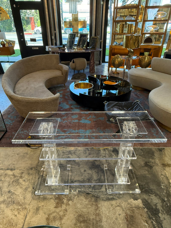 Vintage Italian Acrylic Console Table, 1970s