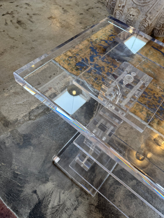 Vintage Italian Acrylic Console Table, 1970s